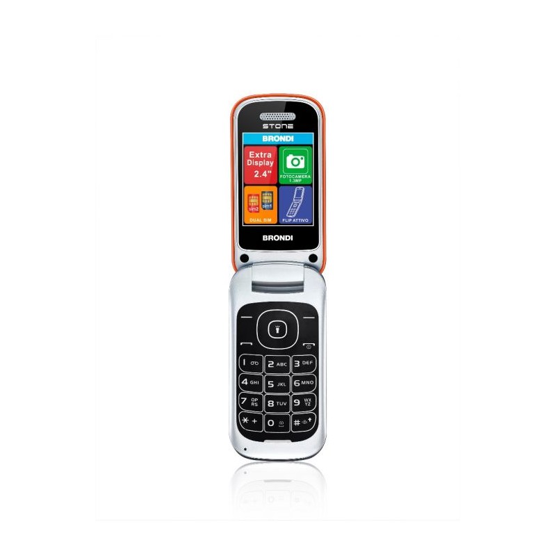 BRONDI STONE+ ITALIA RED Dual Sim, LCD 2,4, Fotocamera 1.3 mpx, Memoria Espandibile, Apertura a FLIP