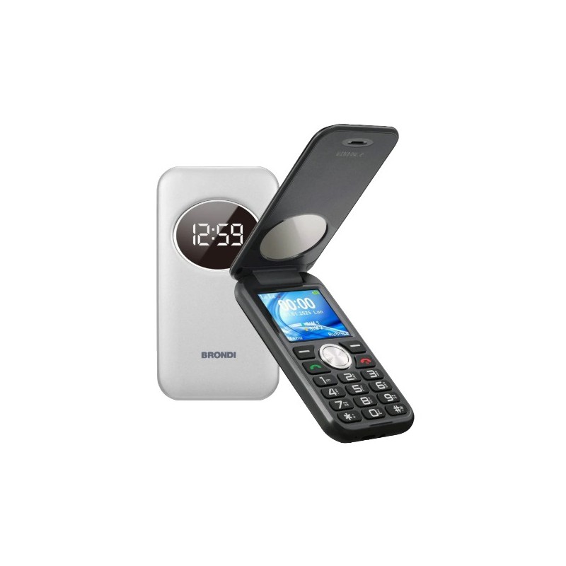 BRONDI WINDOW 2 ITALIA SILVER METAL, Dual Sim, Display 1,77 Fotocamera 1.3mpx, Memoria Espandibile, Apertura a FLIP