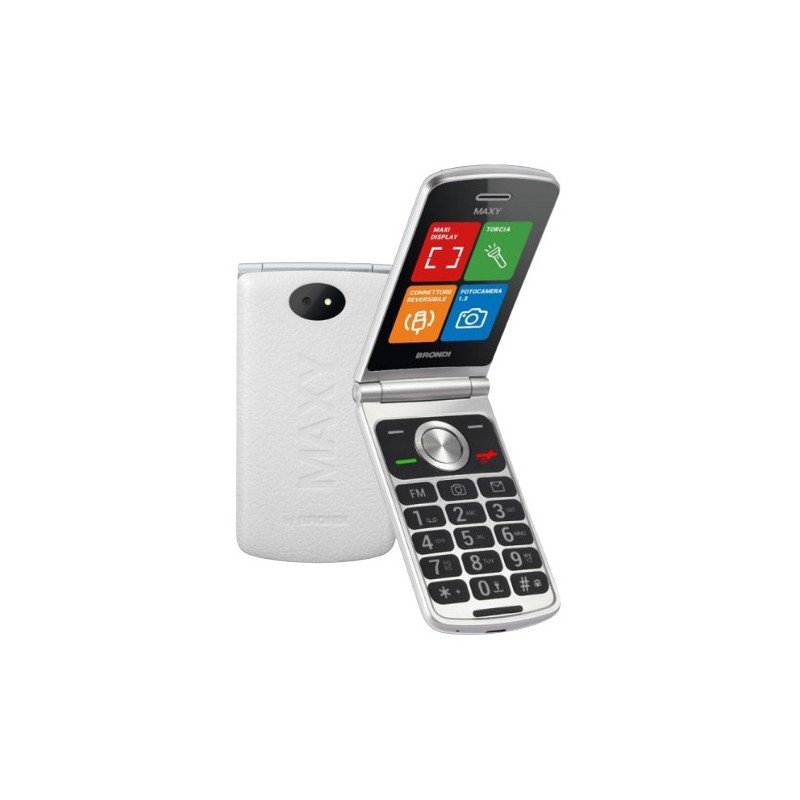 BRONDI MAXY ITALIA WHITE, Apertura a Flip, Display 3 '' Quadri Band - Foto 1,3 Mpx, Bluetooth 2.1 - Dual SIM