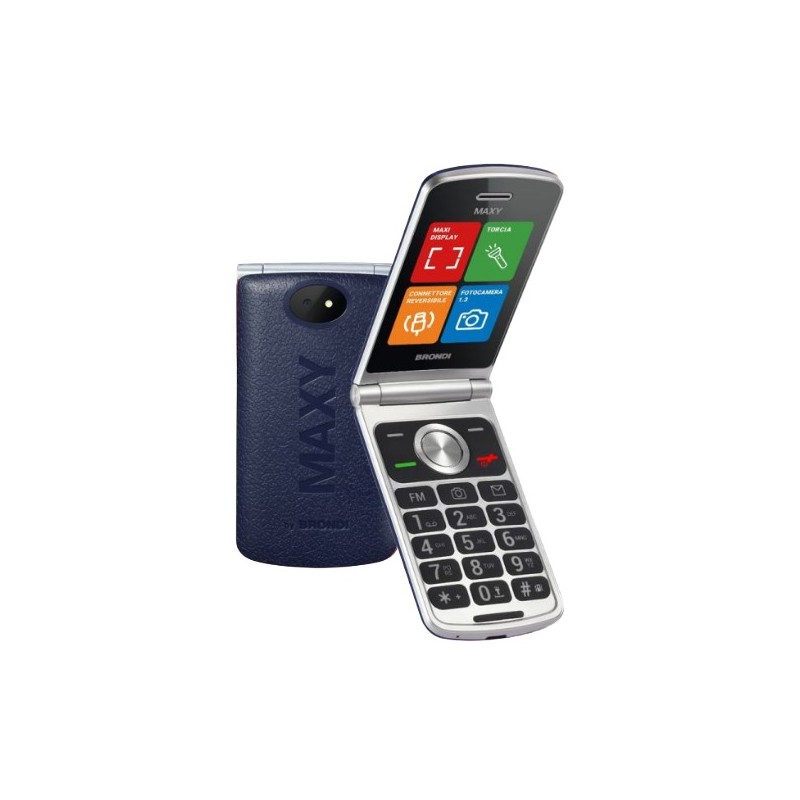 BRONDI MAXY ITALIA DARK BLUE, Apertura a Flip, Display 3 '' Quadri Band - Foto 1,3 Mpx, Bluetooth 2.1 - Dual SIM
