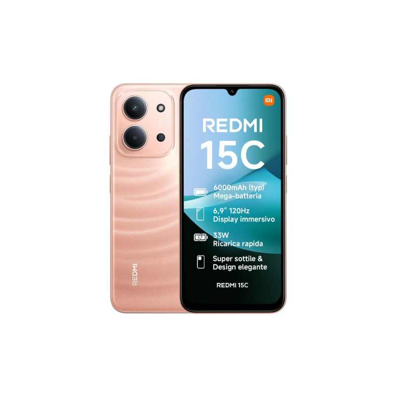 XIAOMI REDMI 15C 8+8/256GB Global Orange Con Alimentatore XIAOMI REDMI 15C 8+8/256GB Global Orange Con Alimentatore