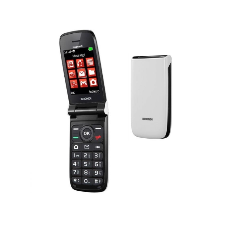 BRONDI MAGNUM 4 ITALIA Silver Apertura a Flip, Display 3 '' Quadri Band - Foto 1,3 Mpx, Bluetooth 2.1 - Dual SIM