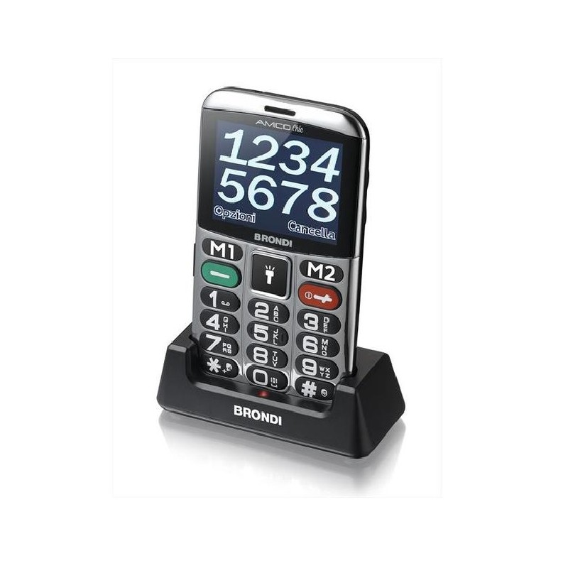 BRONDI AMICO STILOSO Nero Lcd 2,4 Tasto SOS, Grandi tasti retroilluminati