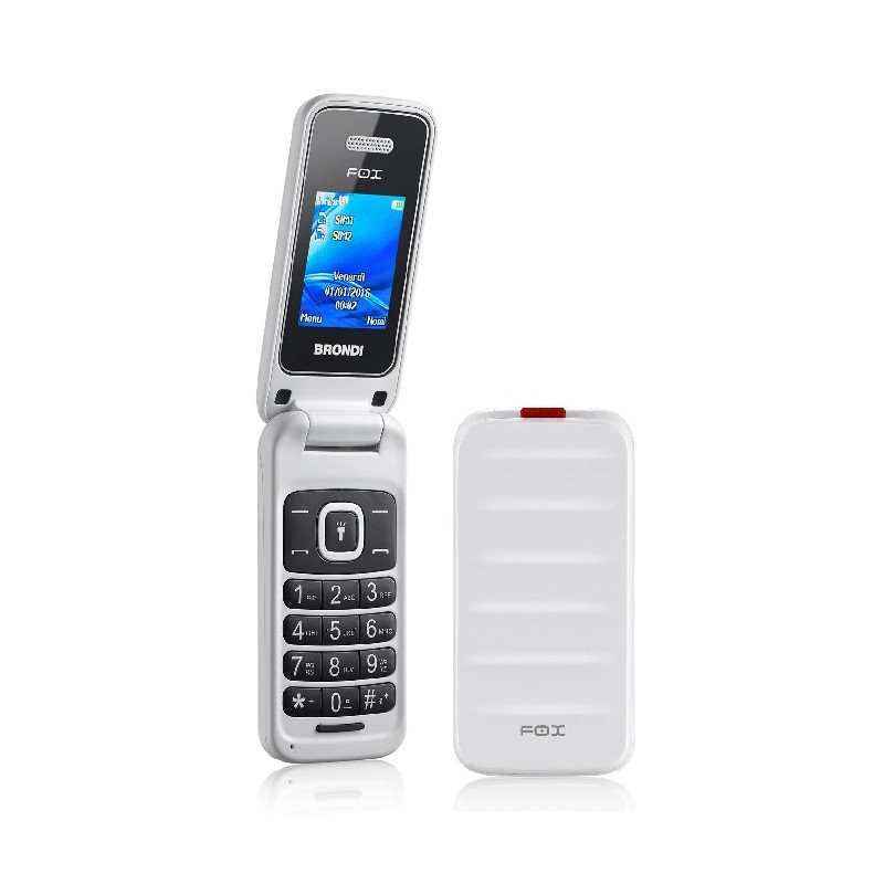 BRONDI FOX ITALIA AZZURRO Dual Sim, Display 1.77 Foto 1.3mpx, Memo Espa, Apertura a FLIP