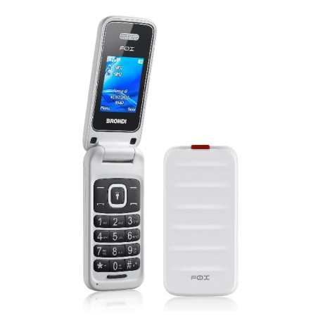 BRONDI FOX ITALIA BIANCO Dual Sim, Display 1.77 Foto 1.3mpx, Memo Espa, Apertura a FLIP