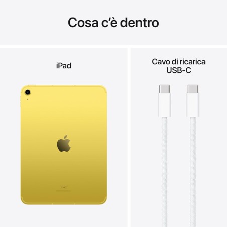 APPLE IPAD 10,9 64GB 10 Gen. MPQ6L3TY/A Cellular WiFi ITALIA Yellow (Con caricatore)