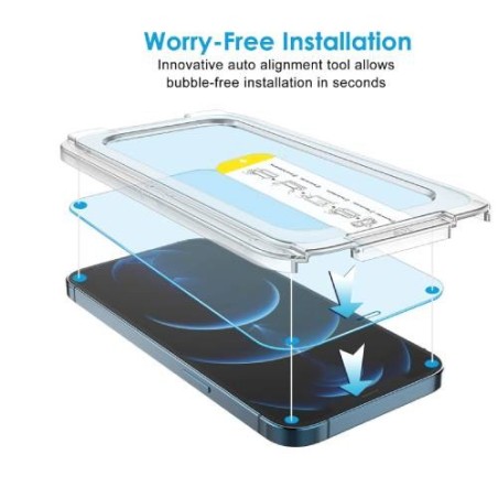 Pellicola Vetro Privacy Con Applicatore iPhone 12 Pro Max Box da 5pz