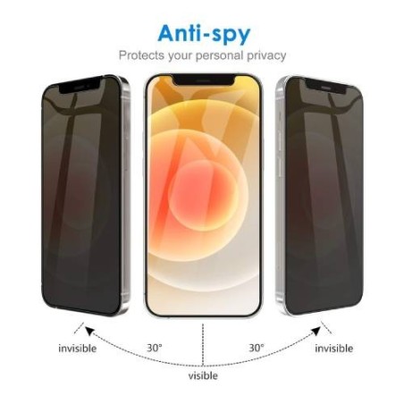 Pellicola Vetro Privacy Con Applicatore iPhone 12 Box da 5pz