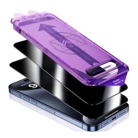 Pellicola Vetro Lucida Con Applicatore iPhone 15 Pro Max Box da 5pz