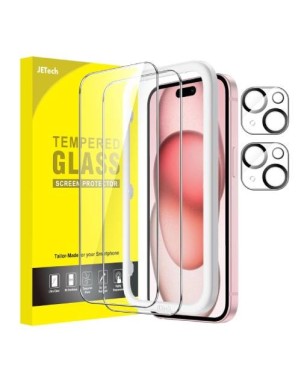 Pellicola Vetro Lucida Con Applicatore iPhone 15 Box da 5pz