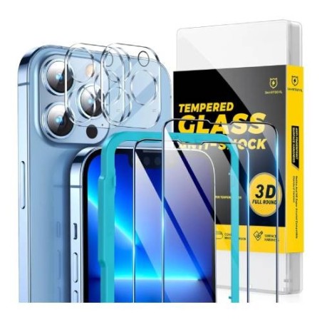 Pellicola Vetro Lucida Con Applicatore iPhone 13 Box da 5pz